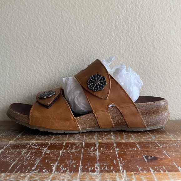 HAFLINGER boho leather sandals - tan Birkenstock style sandals - Picture 6 of 12